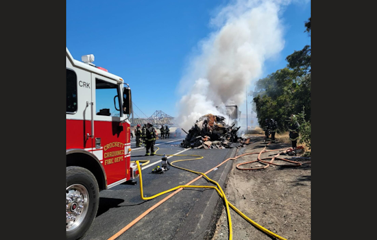 Semi-Truck Fire Leads to Partial Closure of I-80 Eastbound Near Pomona Street
