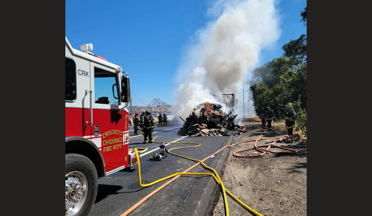 Semi-Truck Fire Leads to Partial Closure of I-80 Eastbound Near Pomona Street