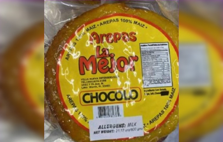 South Florida Company Villa Nueva Recalls Arepas Due to Undeclared Milk Allergen