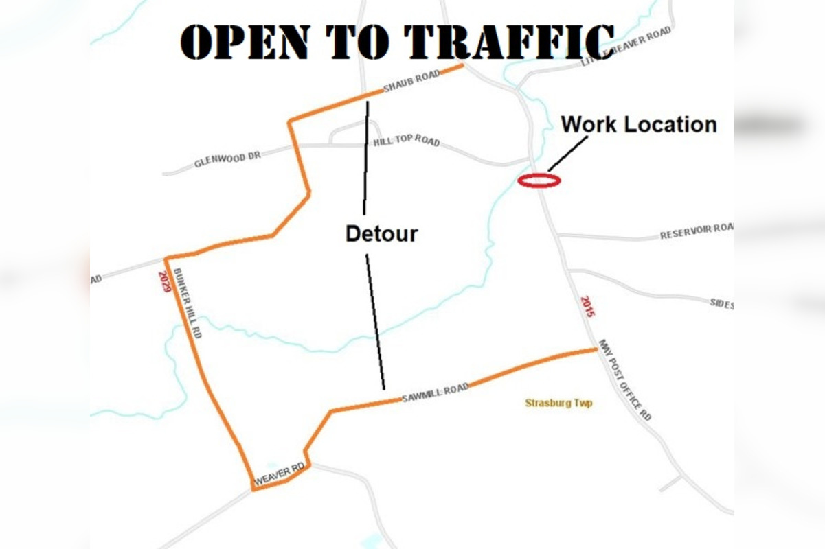 Strasburg's May Post Office Road Reopens as PennDOT Completes Pipe
