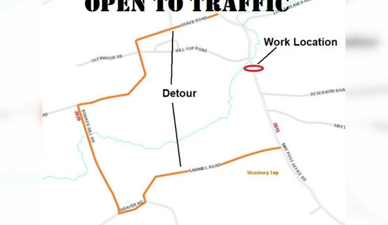 Strasburg's May Post Office Road Reopens as PennDOT Completes Pipe Replacement Project