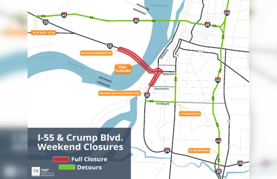 TDOT Schedules I-55 Mississippi River Bridge Closure for Two-Week Construction Overhaul in Memphis