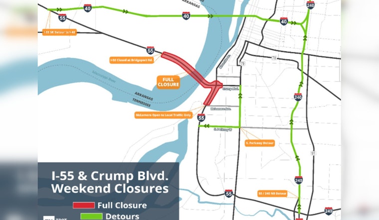 TDOT Schedules I-55 Mississippi River Bridge Closure for Two-Week Construction Overhaul in Memphis