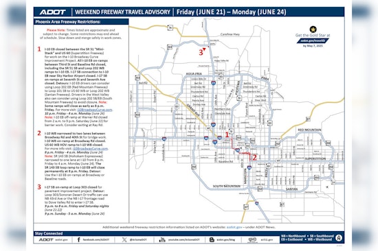 Weekend Travel Alert: I-10 Eastbound Closure Near Phoenix Sky Harbor Airport Due to Roadwork