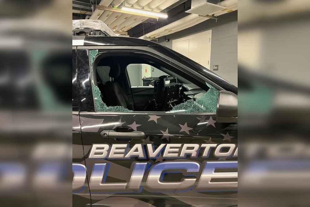Beaverton Officer Suffers Minor Injuries as Patrol Vehicle Hit by IED, Suspect Sought in Ongoing Investigation