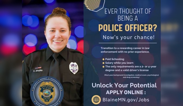 Blaine Police Department Invites Aspiring Officers to Join the Force with Paid Training Initiative