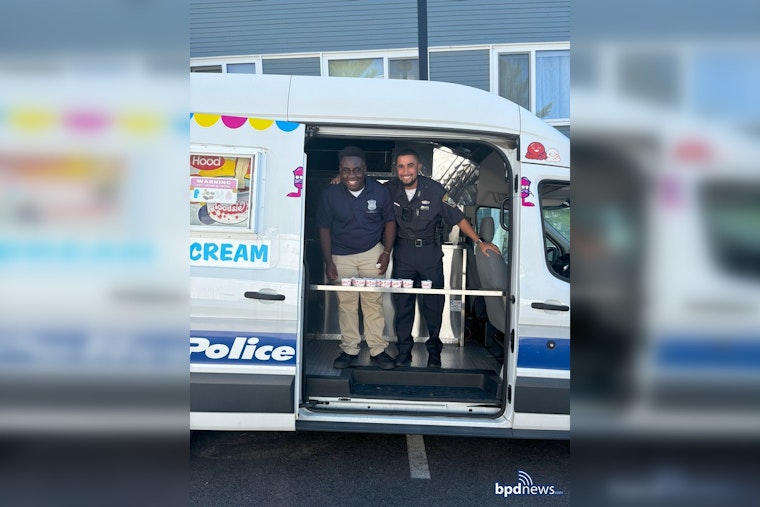 Boston Police Sweeten Community Relations with Ice Cream Truck at Jamaica Plain Block Party