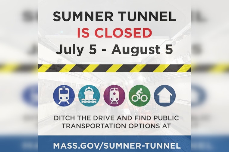 Boston's Sumner Tunnel Closes for Month-Long Renovation, MassDOT Urges Public Transit Use
