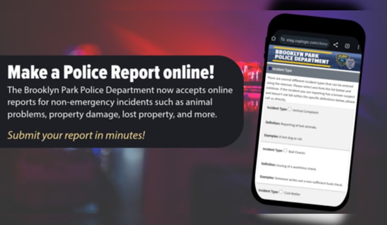 Brooklyn Park Police Launch Online Tool for Non-Emergency Crime Reports