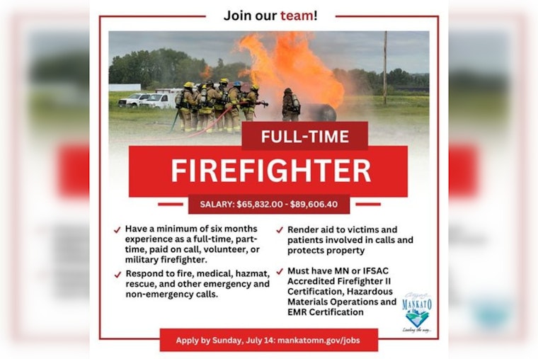 City of Mankato Seeks Heroic Figures to Join Firefighting Ranks in Community Service Drive