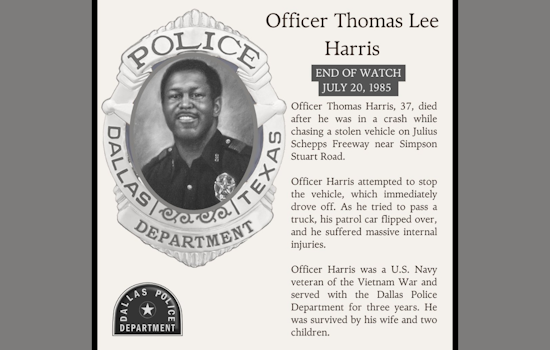Dallas Police Department Honors the Late Officer Thomas Lee Harris with a Solemn Social Media Tribute