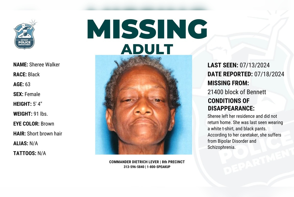 Detroit Police Seek Assistance in Search for Missing 63-Year-Old Woman