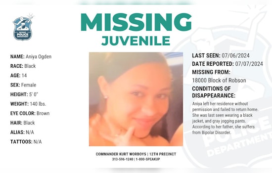 Detroit Police Seek Help to Find Missing 14-Year-Old Aniya Ogden, Community Rallies to Intensify Search