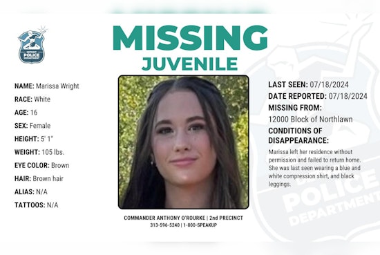 Detroit Police Seek Public's Aid in Locating Missing 15-Year-Old Marissa Wright from Northlawn Street