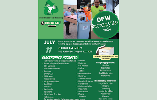 DFW Residents Invited to Free E-Waste Recycling and Paper Shredding Event in Coppell