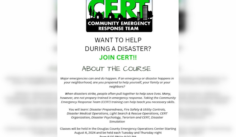 Douglas County Invites Residents to Become Skilled Responders with CERT Training Program