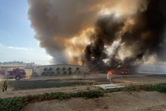 Firefighters Battle Blaze at Witch Creek Egg Farm, Prevent Spread to Surrounding Areas
