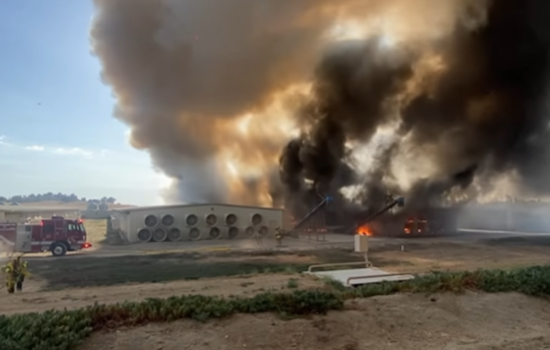 Firefighters Battle Blaze at Witch Creek Egg Farm, Prevent Spread to Surrounding Areas