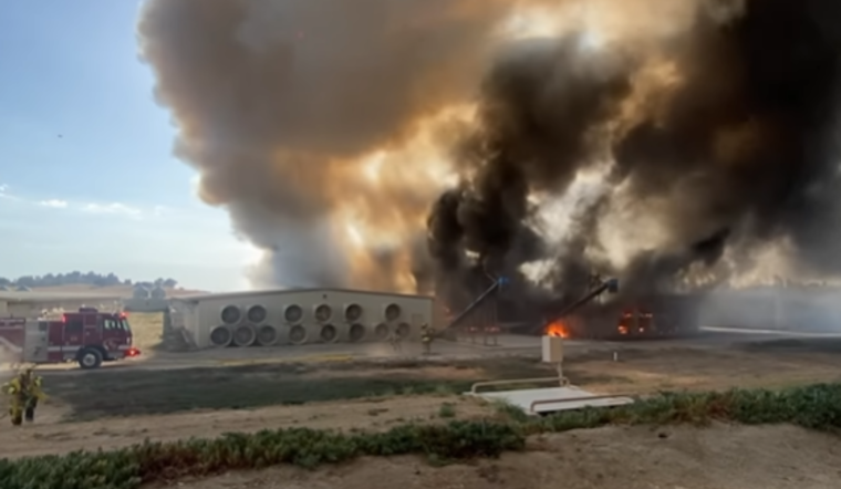 Firefighters Battle Blaze at Witch Creek Egg Farm, Prevent Spread to Surrounding Areas