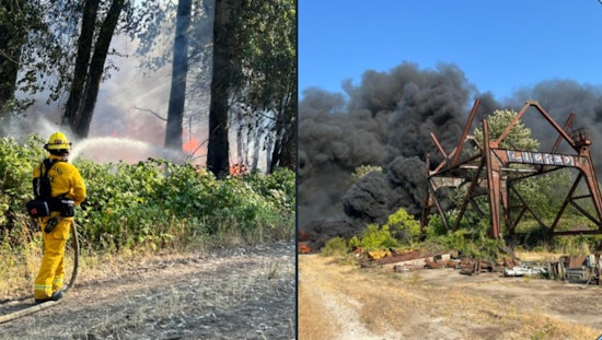 Firefighters Battle Blazes in Arizona's East Valley and Ross Island, Southeast Portland