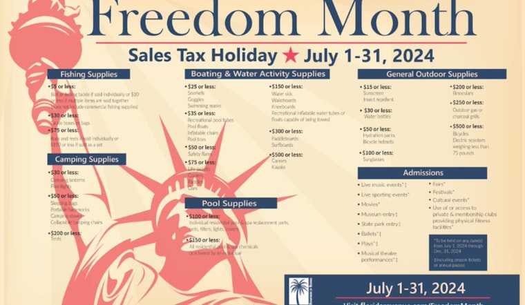 Florida Celebrates "Freedom Sales Tax Holiday" with Tax Exemptions on Sporting Goods and Event Tickets Throughout July