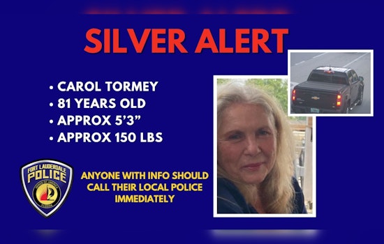 Fort Lauderdale Police Initiate Silver Alert for Missing Carol Tormey, Seek Public's Help