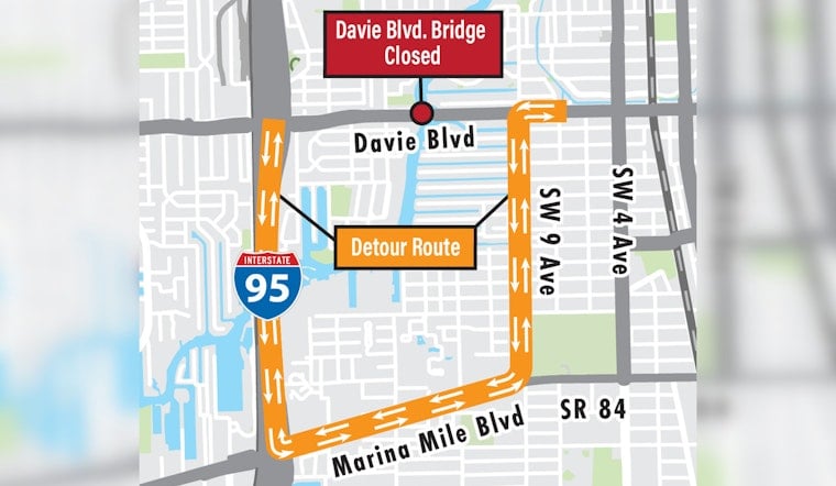 Fort Lauderdale’s Davie Boulevard Bridge Set for Nighttime Closure for Maintenance Work