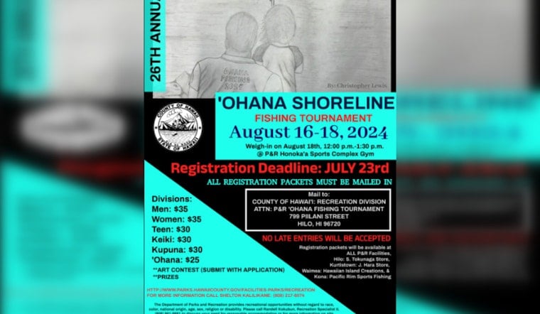 Get Hooked, Register Now for the 26th Annual ʻOhana Shoreline Fishing Tournament in Hawaii County