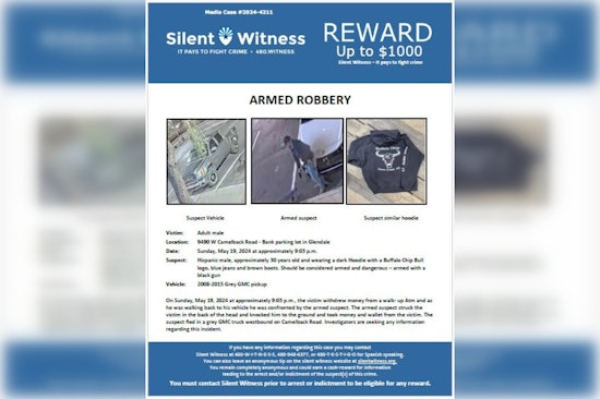Glendale Police Seek Public Help Identifying Suspect in ATM Robbery, Silent Witness Offers Cash Reward
