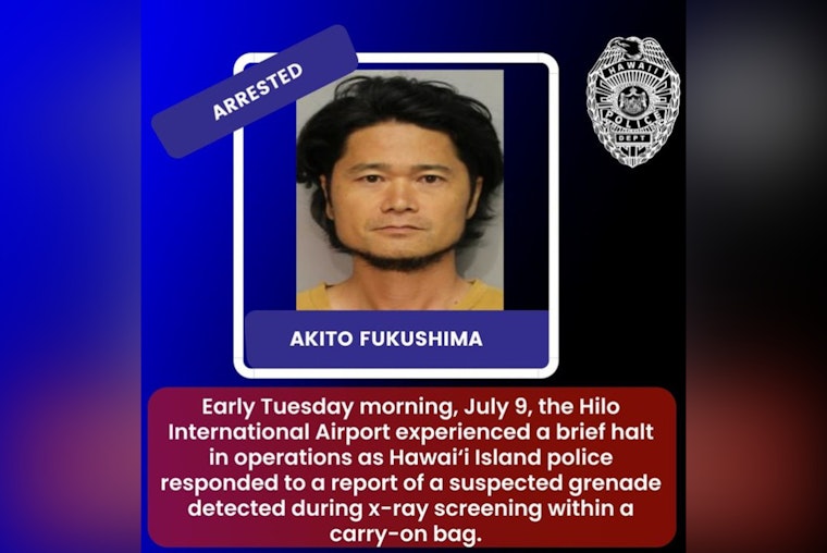 Hilo International Airport Evacuated as TSA Discovers Two Grenades in Passenger's Luggage, Leading to Arrest of Japanese National