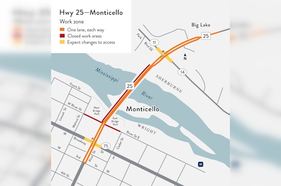 Hwy. 25 Bridge Over Mississippi Set for Major Construction, MnDOT Advises