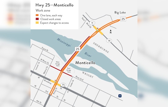 Hwy. 25 Bridge Over Mississippi Set for Major Construction, MnDOT Advises