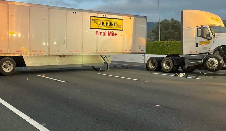 I-680 Northbound Lanes Blocked Following Collision of Two Big Rigs Near Livorna Road