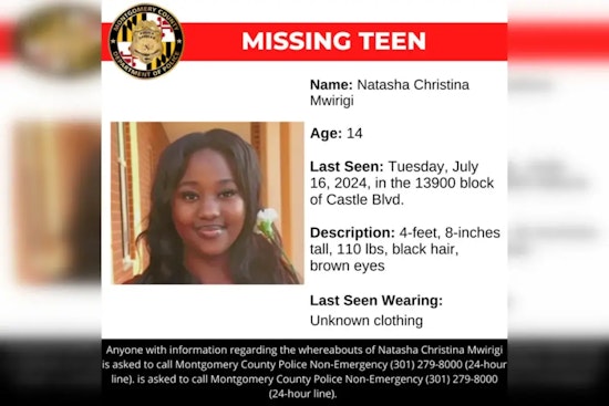 Montgomery County Police Seek Public's Help to Find Missing Teen Natasha Mwirigi from Silver Spring