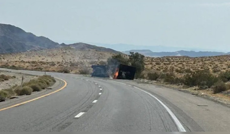 Interstate 15 Shut Down Near Nevada-California Border Due to Semi-Truck Fire, Disrupting Travel Plans