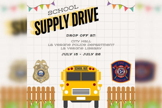 La Vergne Police and Fire Departments Host School Supply Drive to Support Local Students