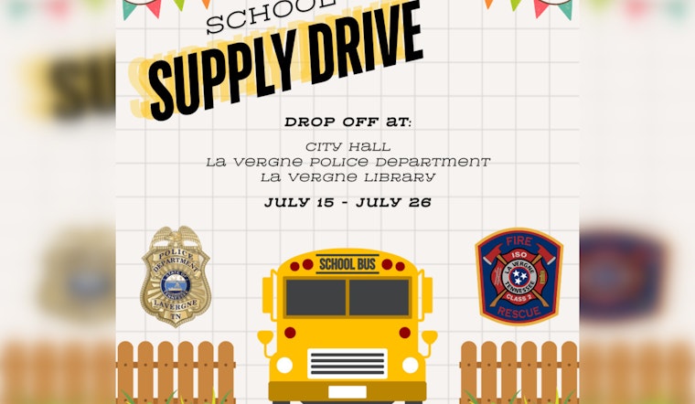 La Vergne Police and Fire Departments Host School Supply Drive to Support Local Students