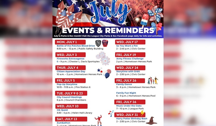 League City Unveils Convenient Events & Reminders List to Keep Locals Informed
