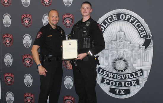 Lewisville Officer Honored with Life Saving Award for Heroic Rescue
