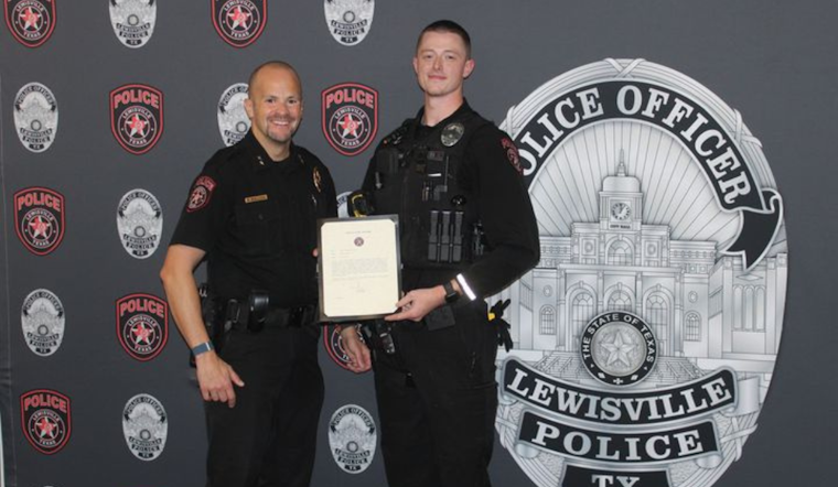 Lewisville Officer Honored with Life Saving Award for Heroic Rescue
