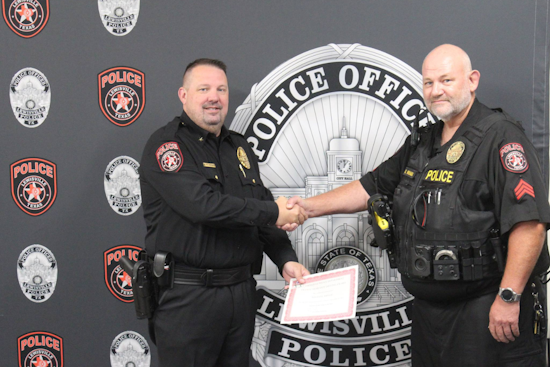 Lewisville Sergeant Honored with 20-Year Safe Driving Award for Exemplary Record
