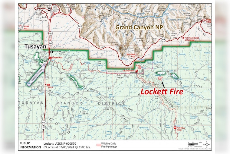 Lockett Fire Controlled, Strategic Firing Operations Planned Near Grand Canyon National Park