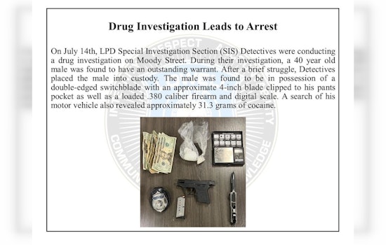 LPD Unravels Local Narcotics Ring, Man Arrested with Cocaine and Firearms on Moody Street