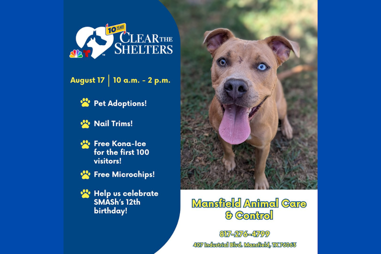 Mansfield Joins Nationwide "Clear the Shelters" Campaign to Promote Pet Adoption and Offer Perks