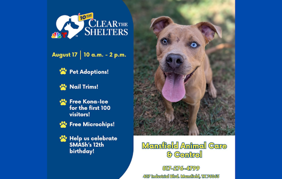Mansfield Joins Nationwide "Clear the Shelters" Campaign to Promote Pet Adoption and Offer Perks