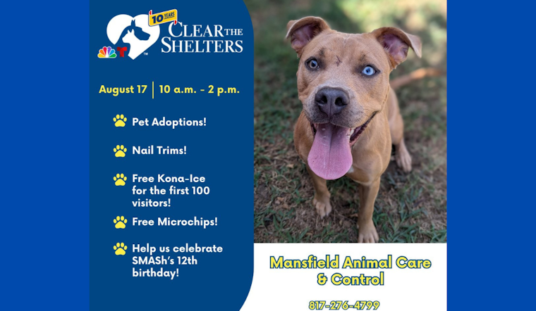 Mansfield Joins Nationwide "Clear the Shelters" Campaign to Promote Pet Adoption and Offer Perks