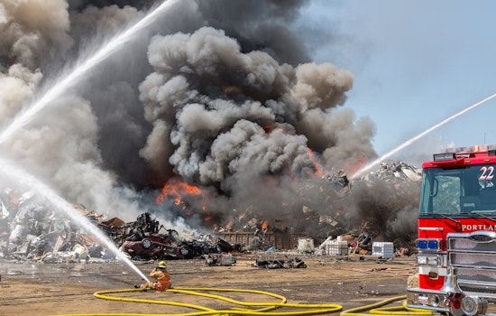 Massive Blaze Strikes Metal Recycling Plant in Portland, Firefighters Launch Major Operation