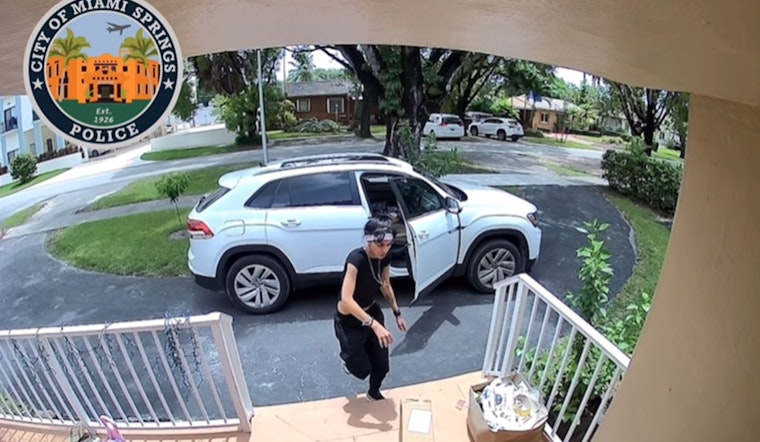 Miami Springs Police Seek Community Help to Identify Suspected Porch Pirate Captured on Video