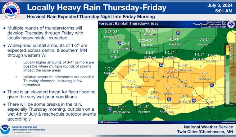 Minneapolis Gears Up for Independence Day Storms with Flood Warnings in Effect
