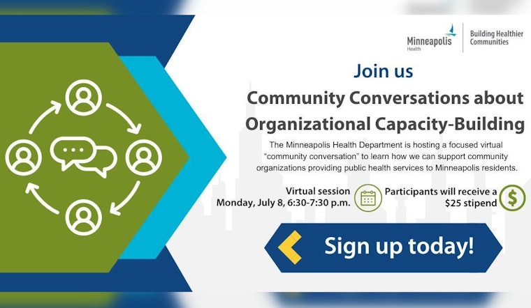 Minneapolis Health Department Offers $25 Stipend for Public's Input in Virtual Community Health Discussion